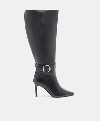 Kinzy Extra Wide Calf Boots in Black Leather Size 7.5XWC By Dolce Vita | DolceVita.com