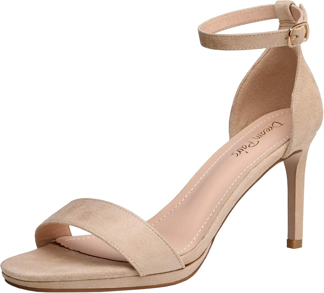 DREAM PAIRS Women's Ankle Strap High Stiletto Heels Pumps Heeled Sandals | Amazon (US)