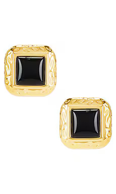 8 Other Reasons Square Gem Stud in Gold & Black from Revolve.com | Revolve Clothing (Global)