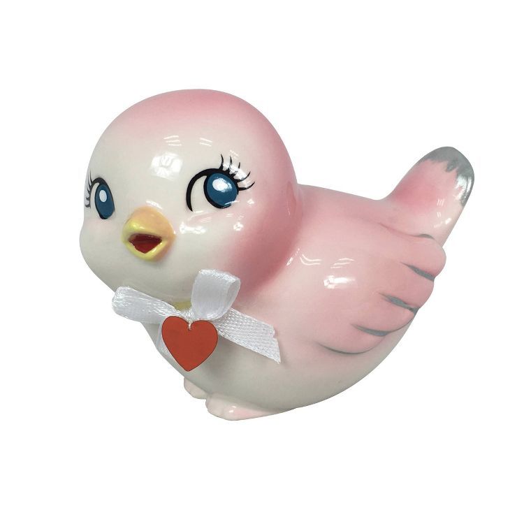 3" Ceramic Looking Straight Valentine's Day Love Bird Pink - Spritz™ | Target
