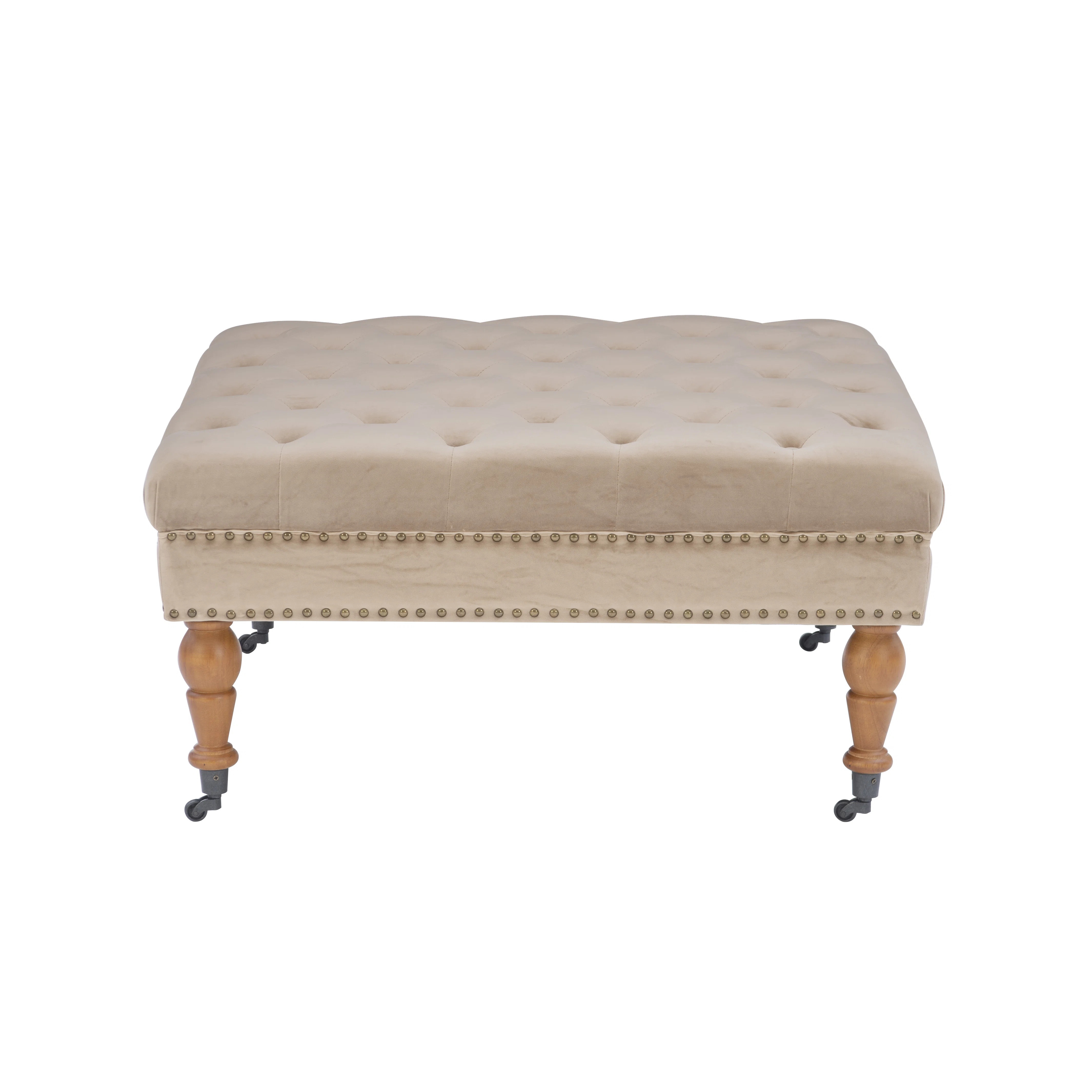 Inwood Square Cocktail Ottoman with Wheels | Wayfair North America