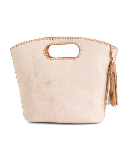 Leather Camarillo Embossed Clutch | TJ Maxx