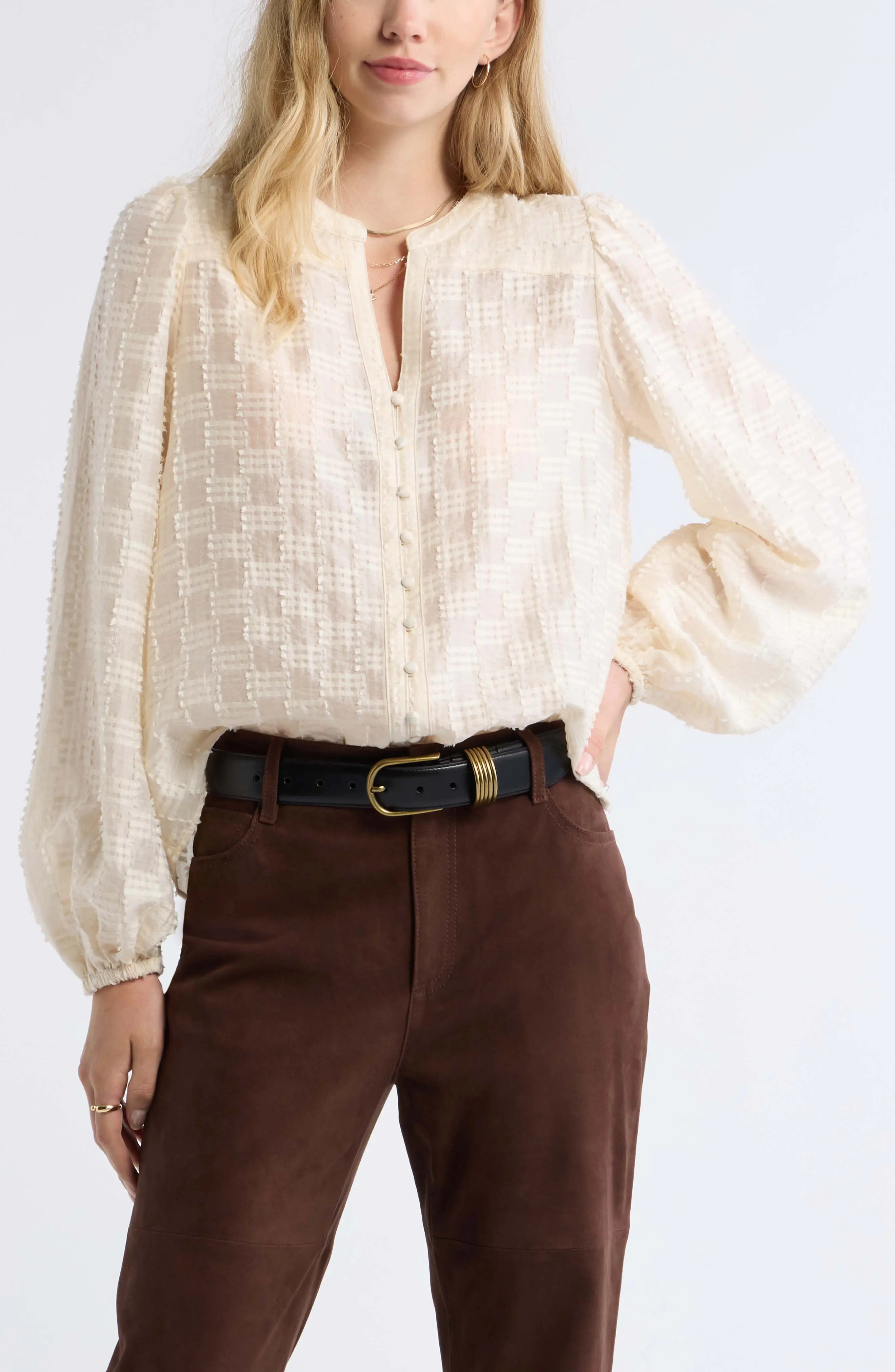 Treasure & Bond Textured Button Front Shirt in Burgundy Banner at Nordstrom, Size Small | Nordstrom
