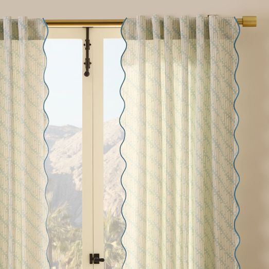 RHODE Batik Scallop Edge Curtain (Set of 2) | West Elm (US)