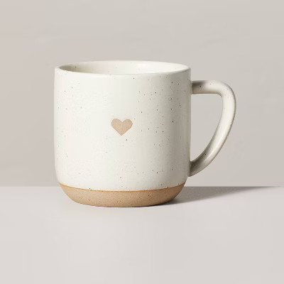 12oz Stoneware Heart Mug Cream/Clay - Hearth & Hand™ with Magnolia: Farmhouse Style, Wax Resist... | Target