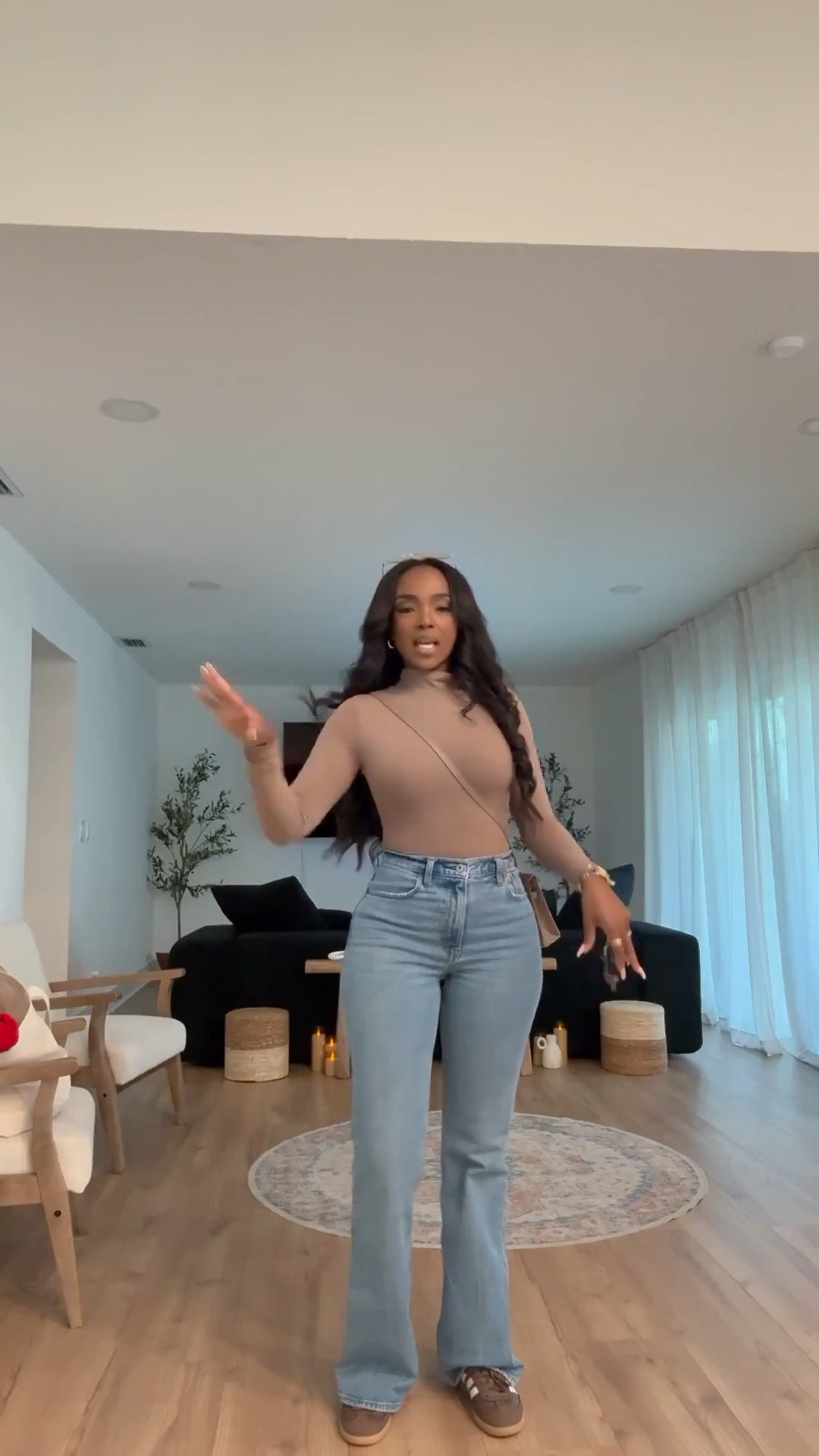 Scroll to shop!! Pairing a fitted taupe turtleneck with classic flare denim and the brown @adidas Sambas for an elevated everyday look. Perfect for errands, coffee runs, or a relaxed weekend out.

#LTKmomlife #LTKootd #LTKPetite

#LTKgrwm #LTKootd #LTKdayinmylife