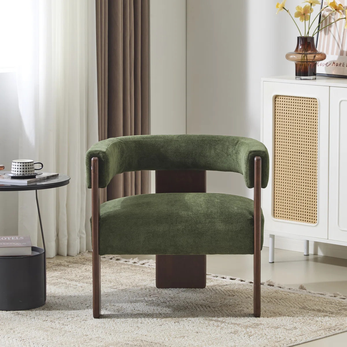 Melanney Modern Upholstered Fabric Accent Armchair | Wayfair North America
