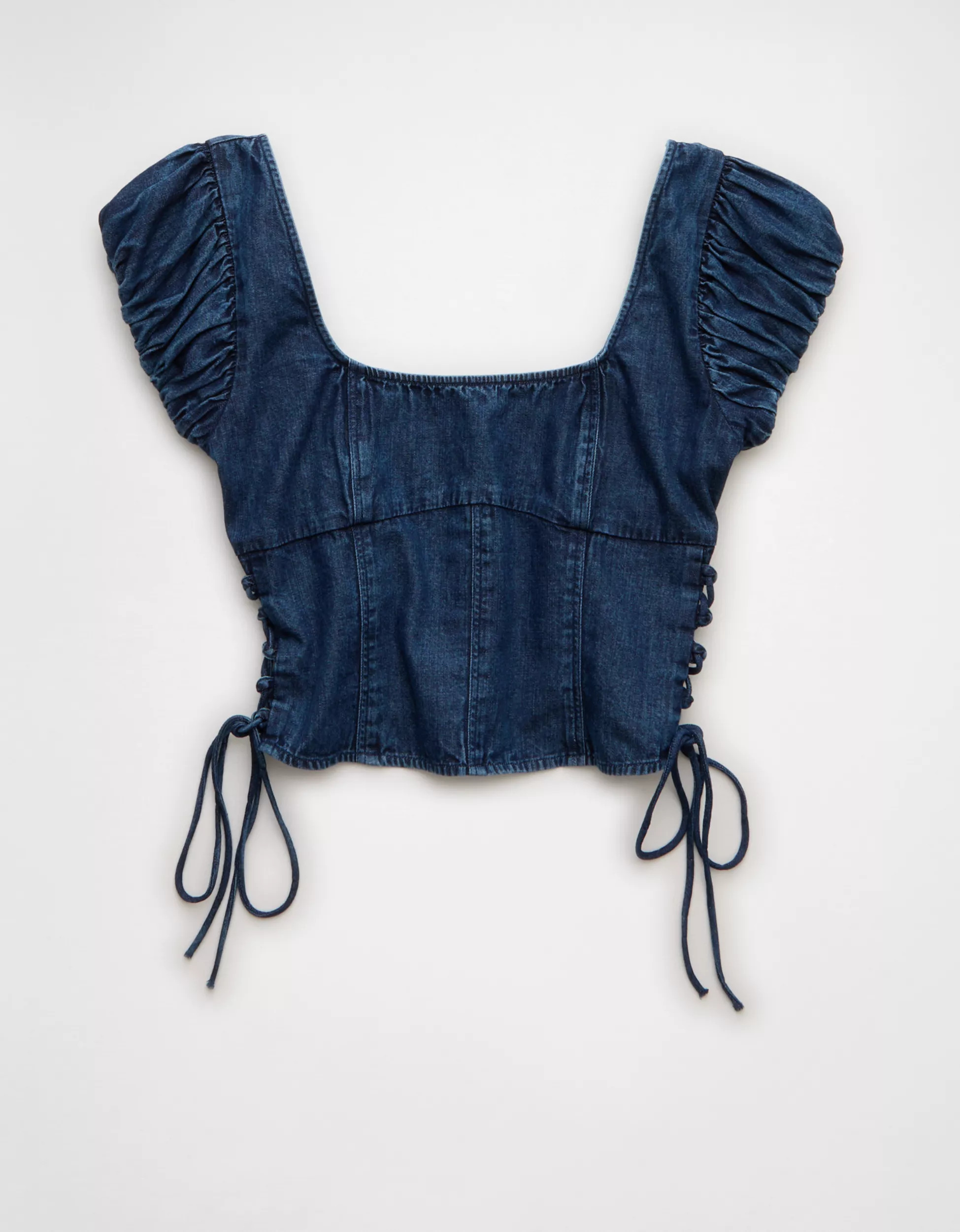 AE Side-Tie Lace-Up Blouse | American Eagle Outfitters (US & CA)