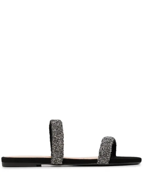 Graty bead-embellished double-strap sandals | Farfetch (US)