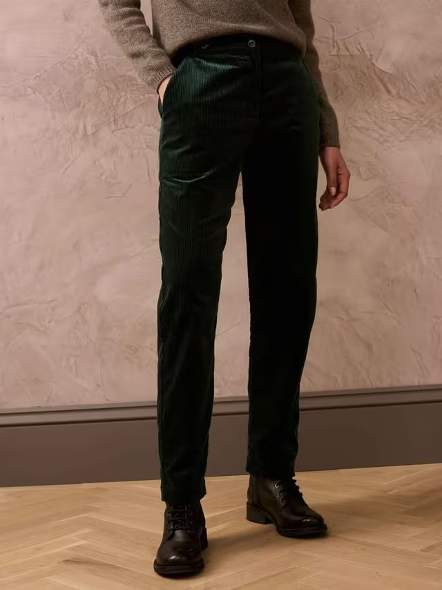 BroraCorduroy Tapered Trousers, Spruce | John Lewis (UK)