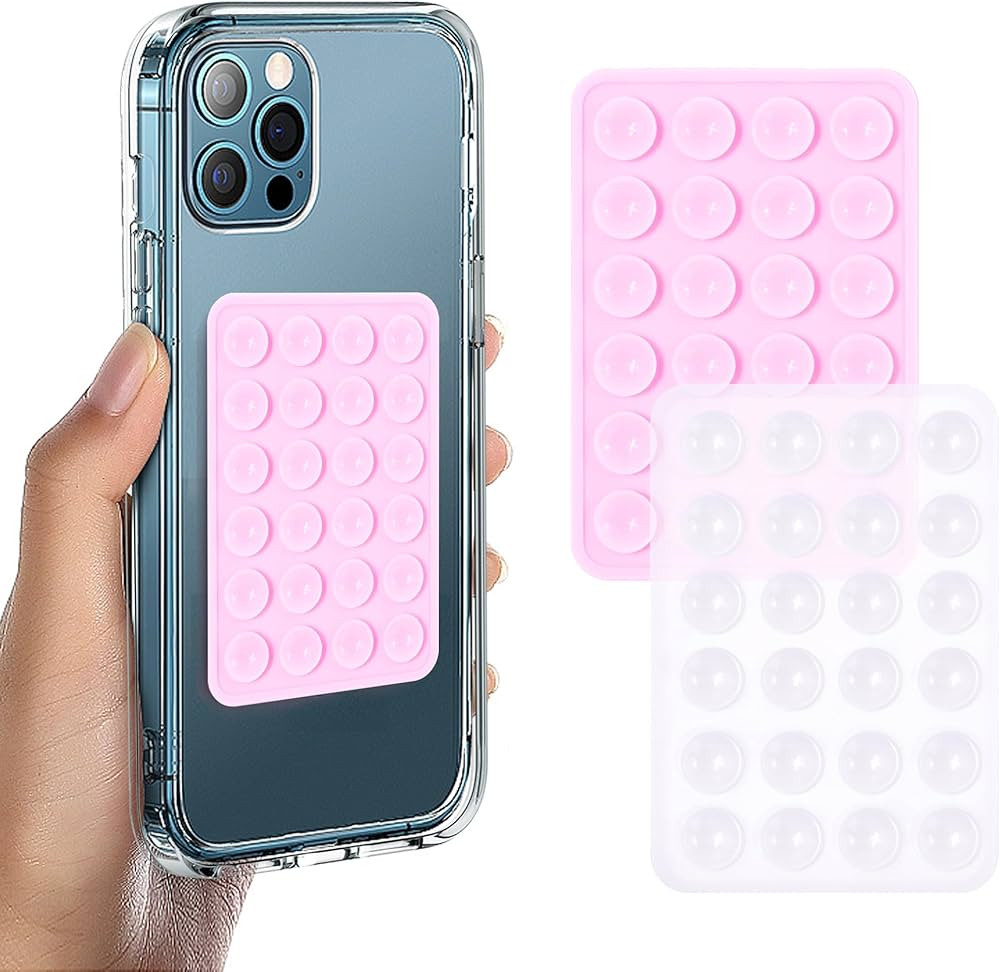 Suction Phone Case Mount, 2Pcs Silicone Phone Suction Grip Compatible with iPhone and Android Cas... | Amazon (US)