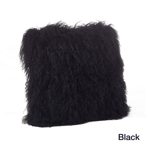 Mongolian Lamb Fur Throw Pillow | Bed Bath & Beyond