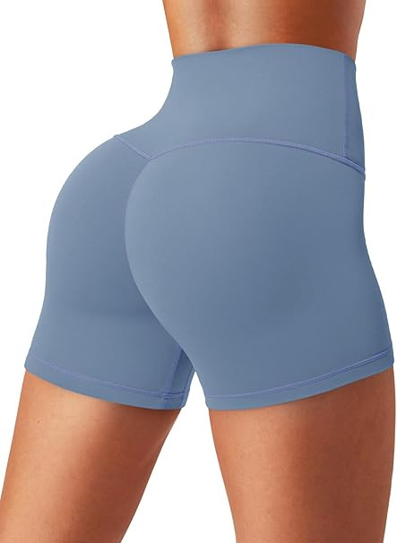 Aoysky Womens Buttery Soft Biker Shorts 4" High Waisted Ruched Workout Gym Yoga Running Athletic ... | Amazon (US)