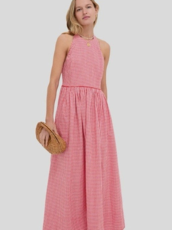 Tuckernuck Pink Gingham Halter Maxi Dress | Poshmark