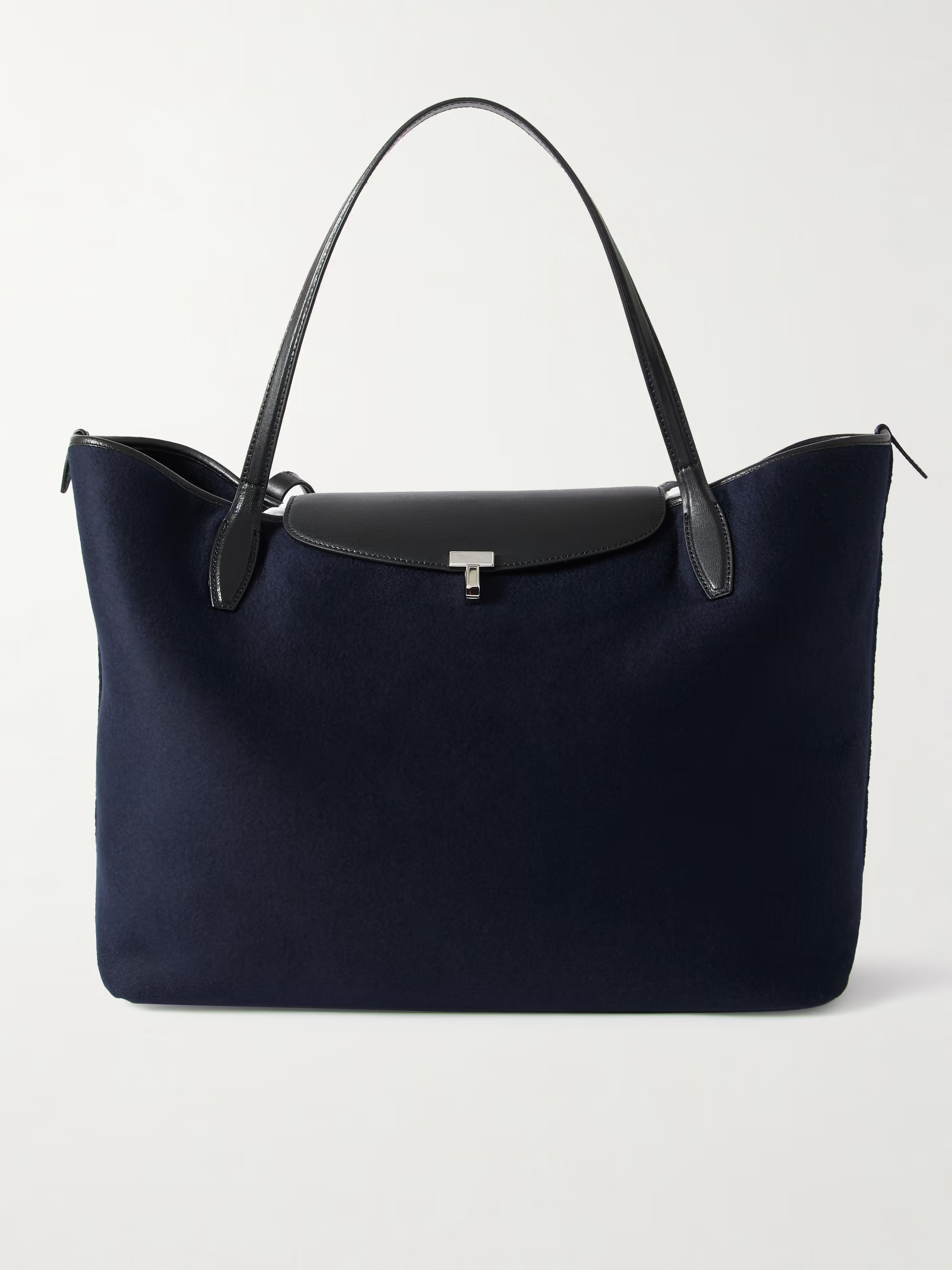 Leather-trimmed wool-flannel tote | NET-A-PORTER (US)