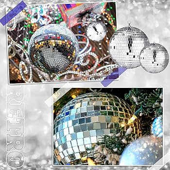 Haull 8 Pcs Large Disco Ball Set Silver Mirror Disco Reflective Ball with Hanging Ring Party Orna... | Amazon (US)