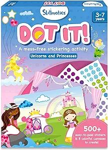 Skillmatics Art Activity Dot It - Unicorns & Princesses, No Mess Sticker Art for Kids, Craft Kits... | Amazon (US)