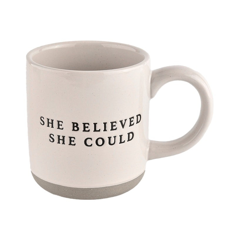 She Believed She Could Stoneware Coffee Mug | Sweet Water Decor, LLC