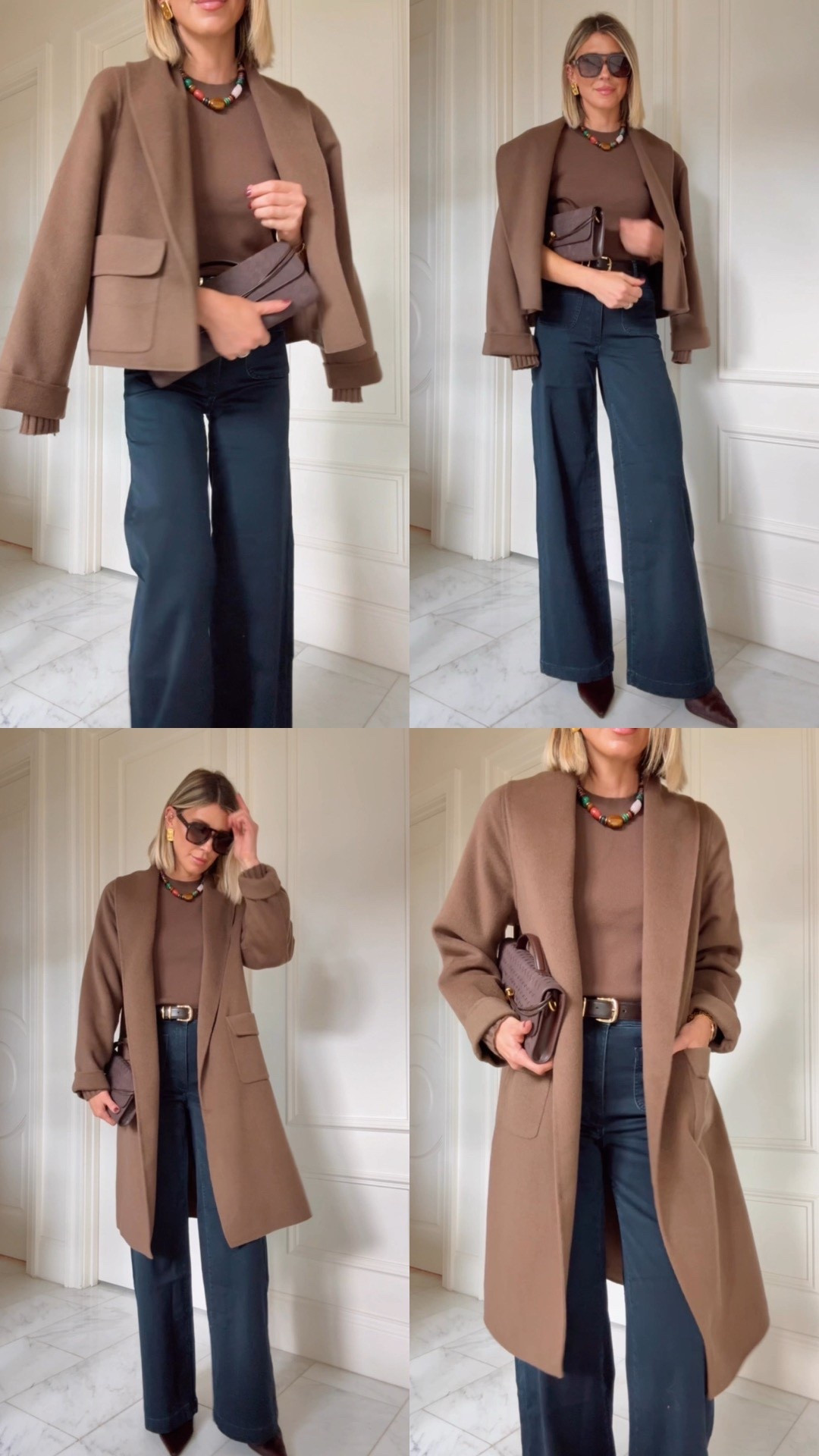 The icon coat for fall in both lengths. I'm wearing size small fits tts