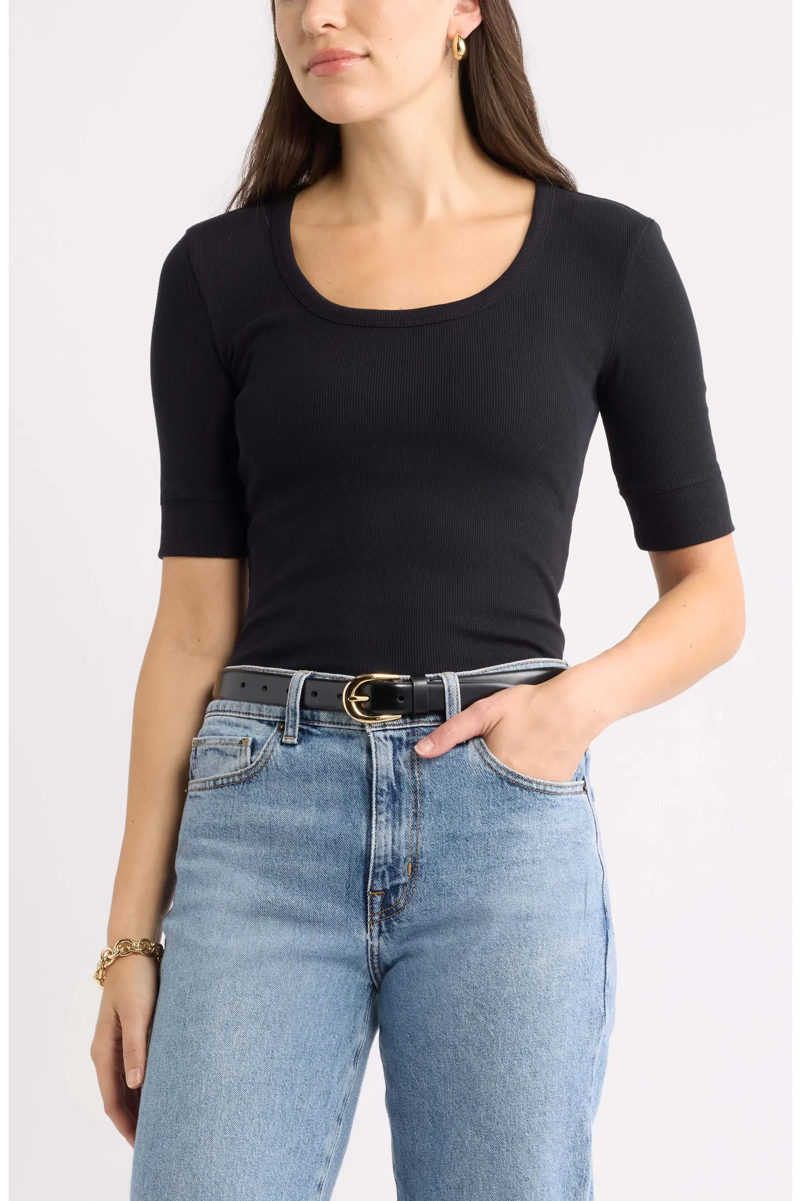 Caslon® Scoop Neck Ribbed T-Shirt (Women) | Nordstrom | Nordstrom