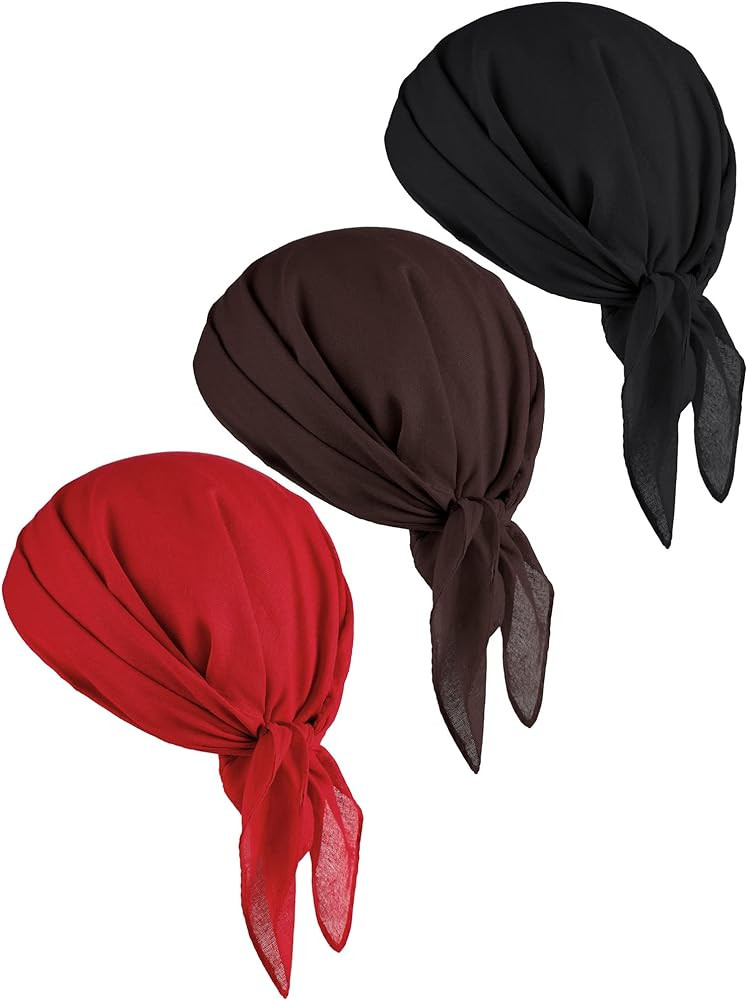 Bencailor 3 Pcs Pirate Bandana Halloween Pirate Hat Handkerchiefs Bandana Headband Medieval Renai... | Amazon (US)