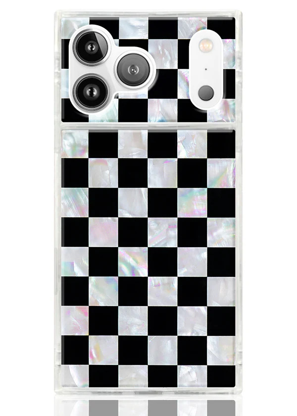 SQUARE® Checkered Mother of Pearl iPhone Case | FLAUNT