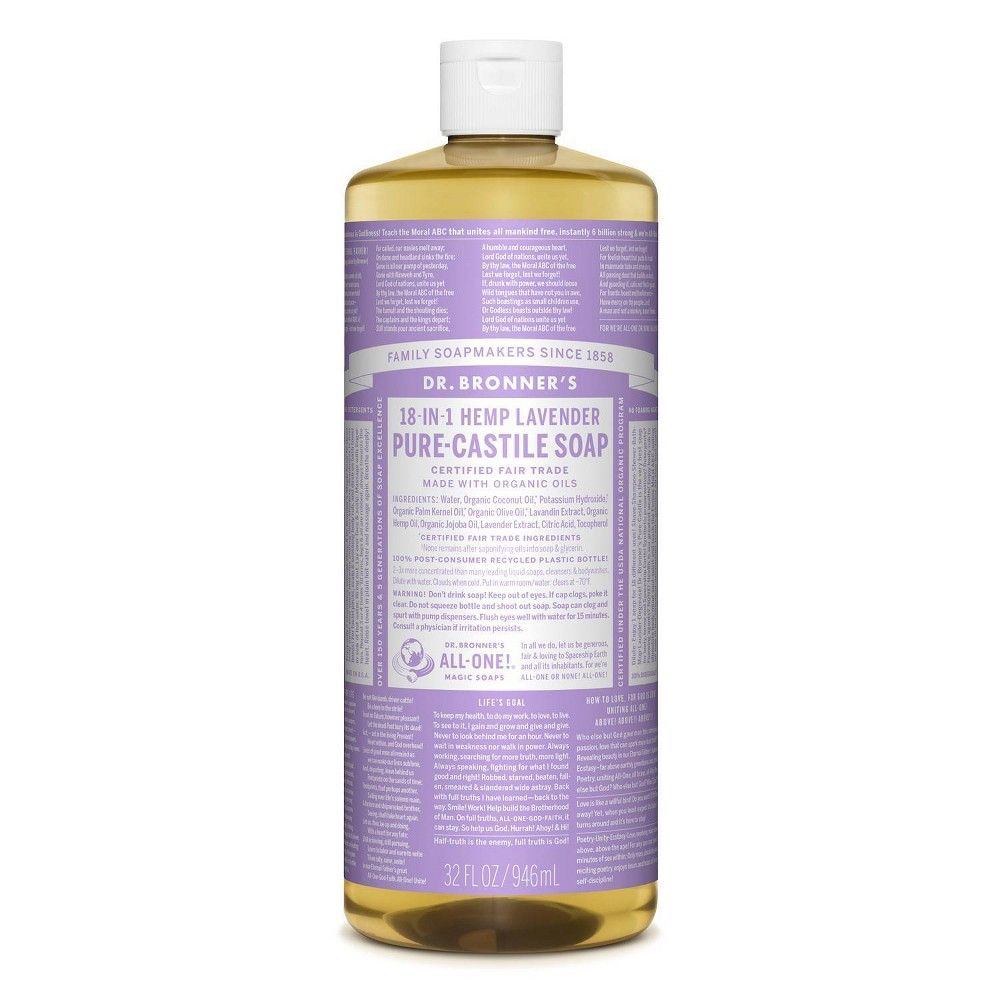 Dr. Bronner's 18-In-1 Hemp Pure-Castile Liquid Soap - Lavender - 32 fl oz | Target