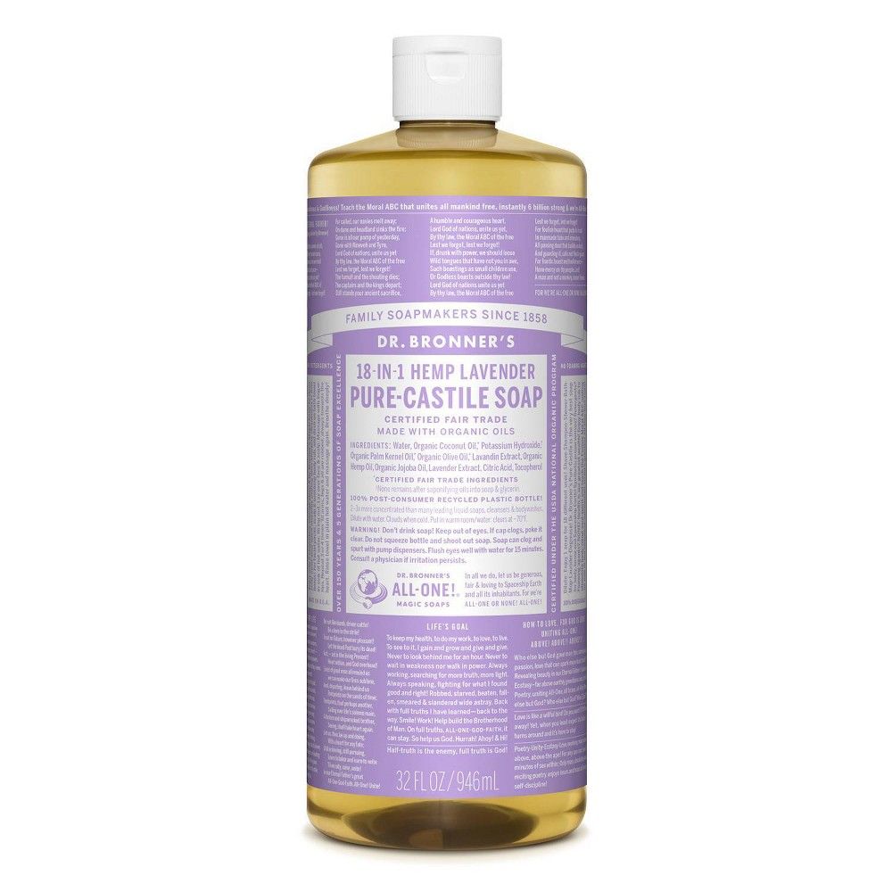 Dr. Bronner's 18-In-1 Hemp Pure-Castile Soap - Lavender - 32 fl oz | Target