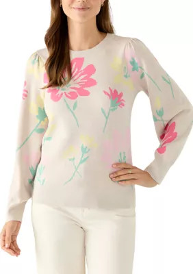 Women's Puff Sleeve Intarsia Sweater | Belk