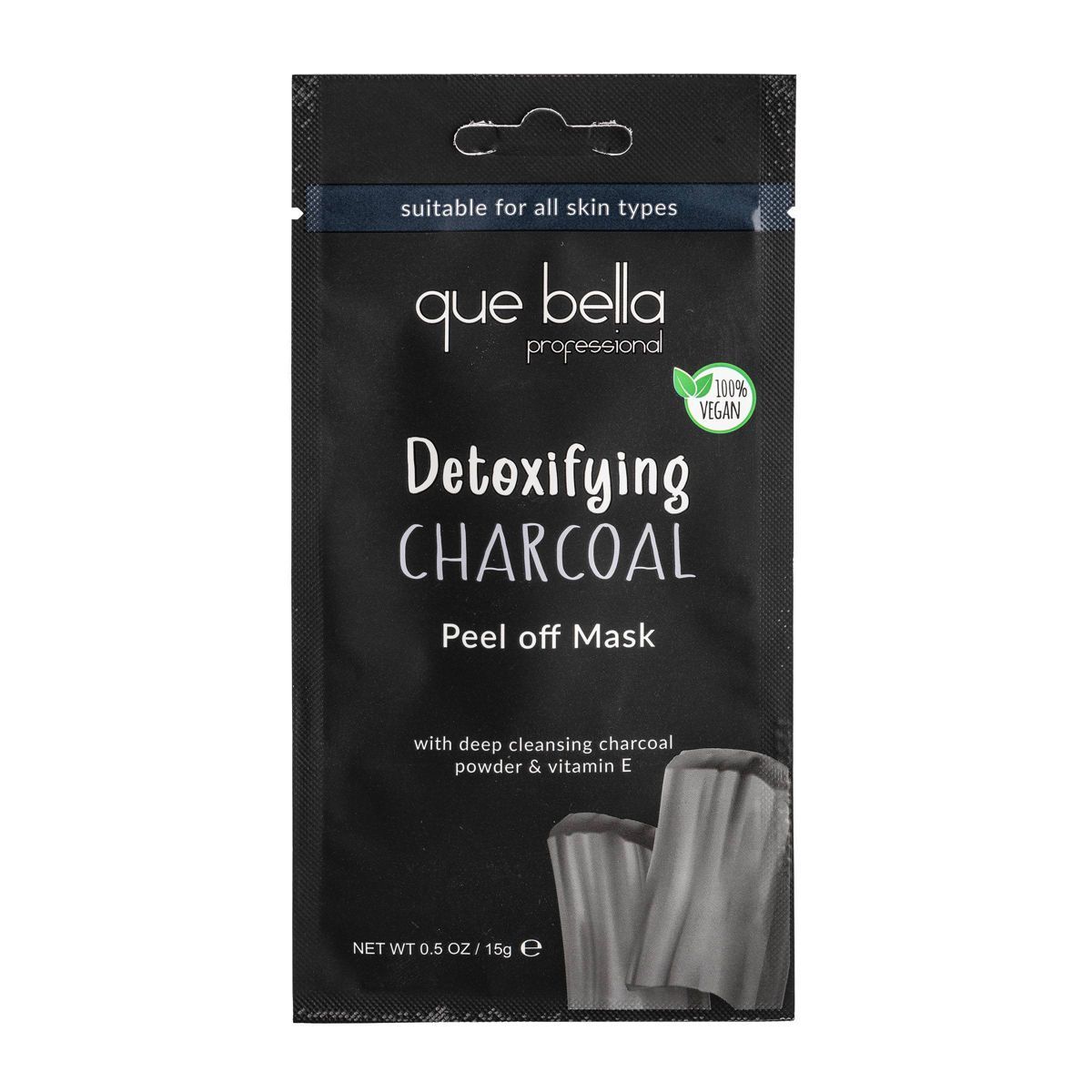 Que Bella Professional Detoxifying Charcoal Black Peel off Mask - 0.5oz | Target