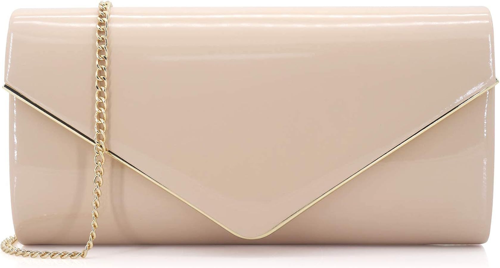 MUDUO Patent Leather Envelope Clutch Purse Shiny Candy Foldover Clutch Evening Bag for Women | Amazon (CA)