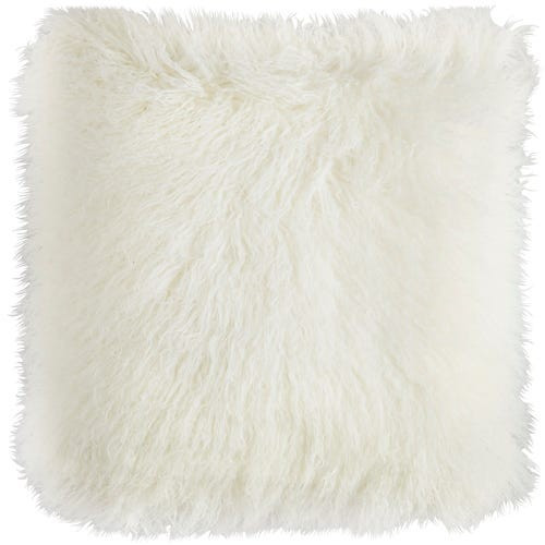 Faux Fur Mongolian Ivory Pillow | Pier 1 Imports