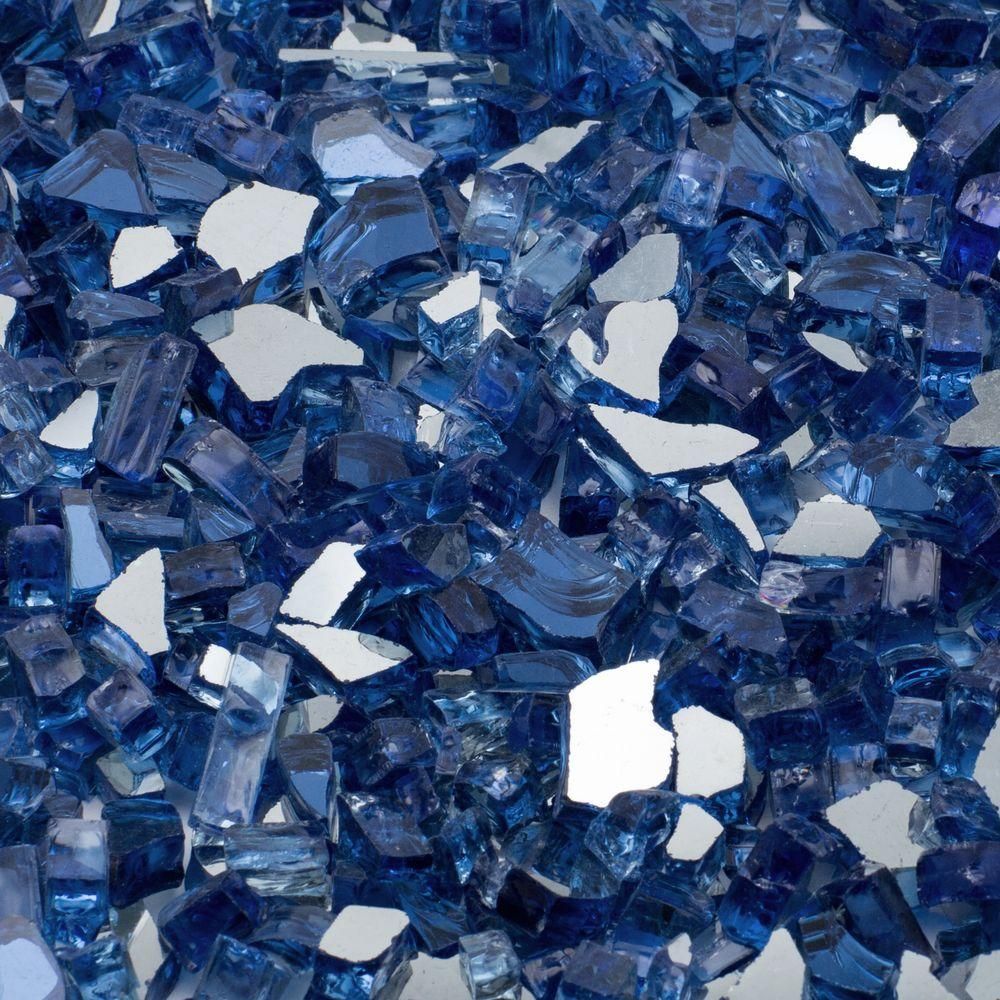 1/2 in. 25 lb. Medium Cobalt Blue Reflective Tempered Fire Glass | The Home Depot