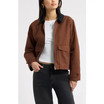 BP. Cotton Canvas Barn Jacket in Brown at Nordstrom, Size X-Small | Nordstrom