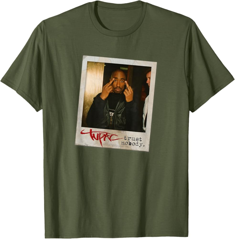 TUPAC SHAKUR Trust Nobody Photo T-Shirt, Unisex-Adult, Black, Small, Short Sleeve, Cotton 50% Pol... | Amazon (US)