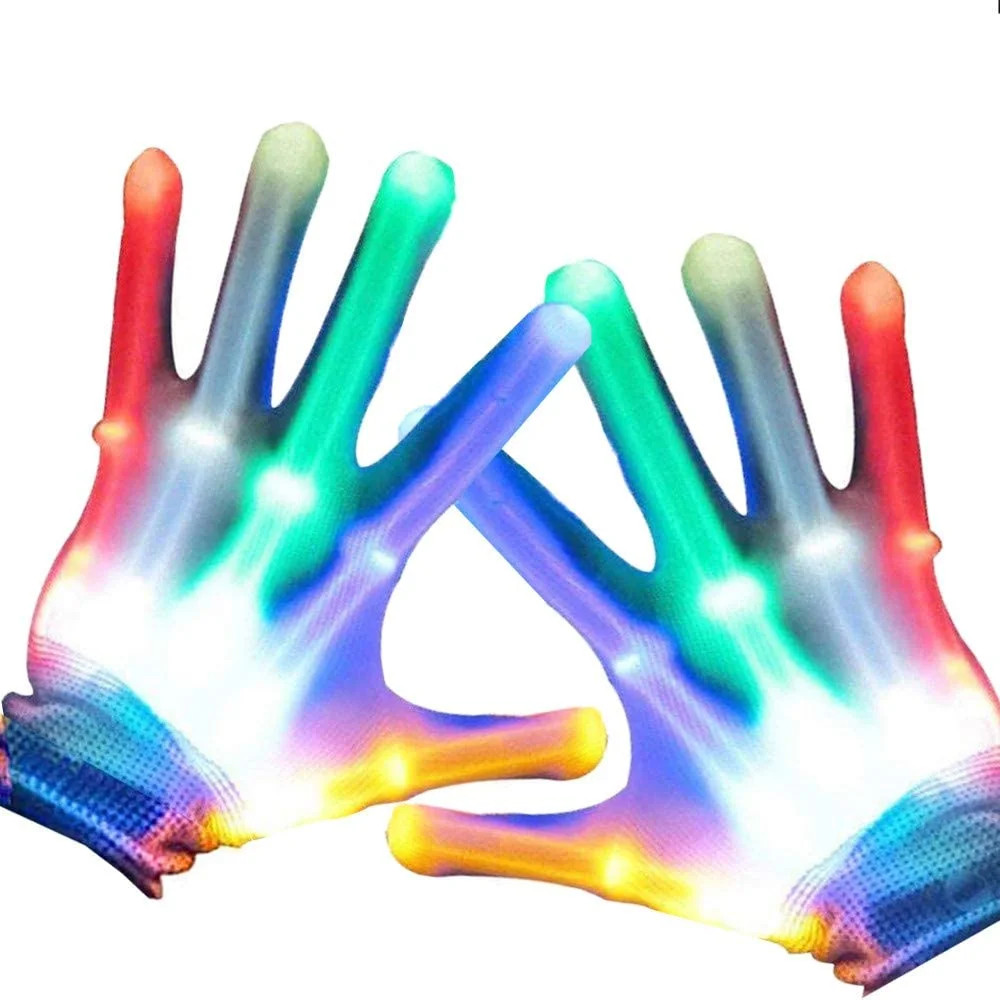 LED Gloves, Children LED Light Up Glow Skeleton Gloves for Novelty, Dance Costume,Kids Games,Ligh... | Walmart (US)