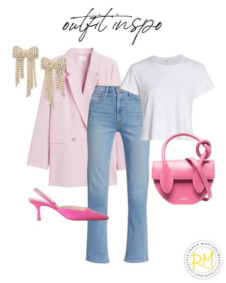 Pink blazer outfit idea blazer and denim outfit 

#LTKunder50 #LTKstyletip #LTKHoliday