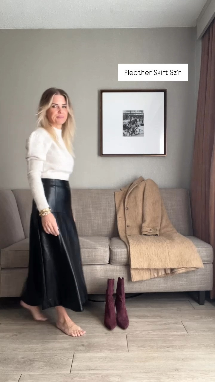 Faux leather skirt styles 2 ways 

#LTKOver40 #LTKStyleTip #LTKSeasonal