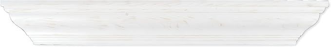 Prinz Shelves Large 36" White Wash Crown Molding Wood, Floating Wall Shelves for Bathroom, Bedroo... | Amazon (US)