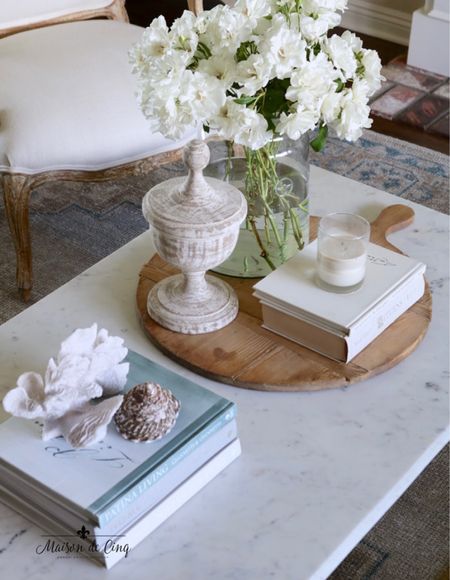 Coffee table styling for summer! Just the perfect amount of decor without the table feeling overcrowded!

#homedecor #livingroom #coffeetable 

#LTKhome #LTKstyletip #LTKunder50