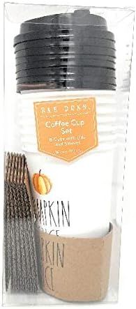 Amazon.com | Rae Dunn Coffee Cup Set with Lids & Sleeves PUMPKIN SPICE: Dining & Entertaining | Amazon (US)