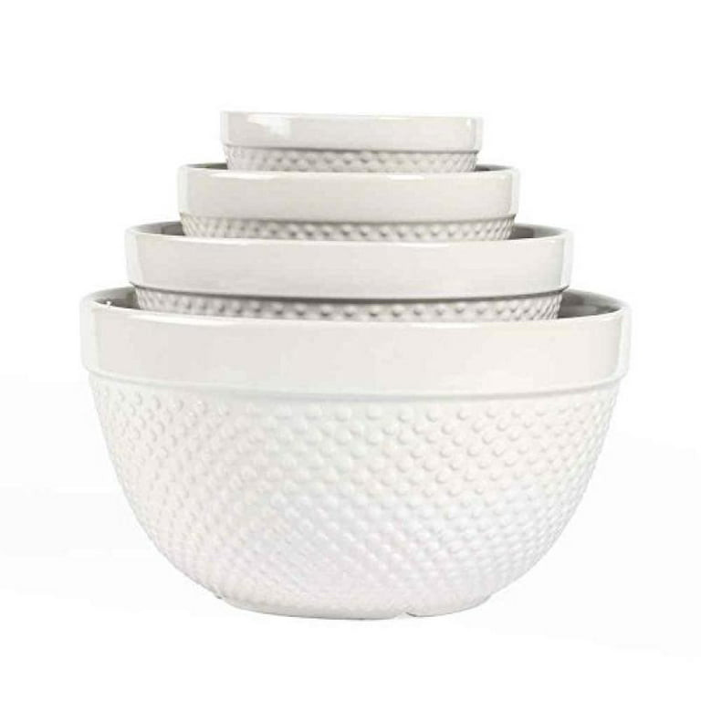Gallery White Ceramic 4 Piece Mixing Bowls - Walmart.com | Walmart (US)