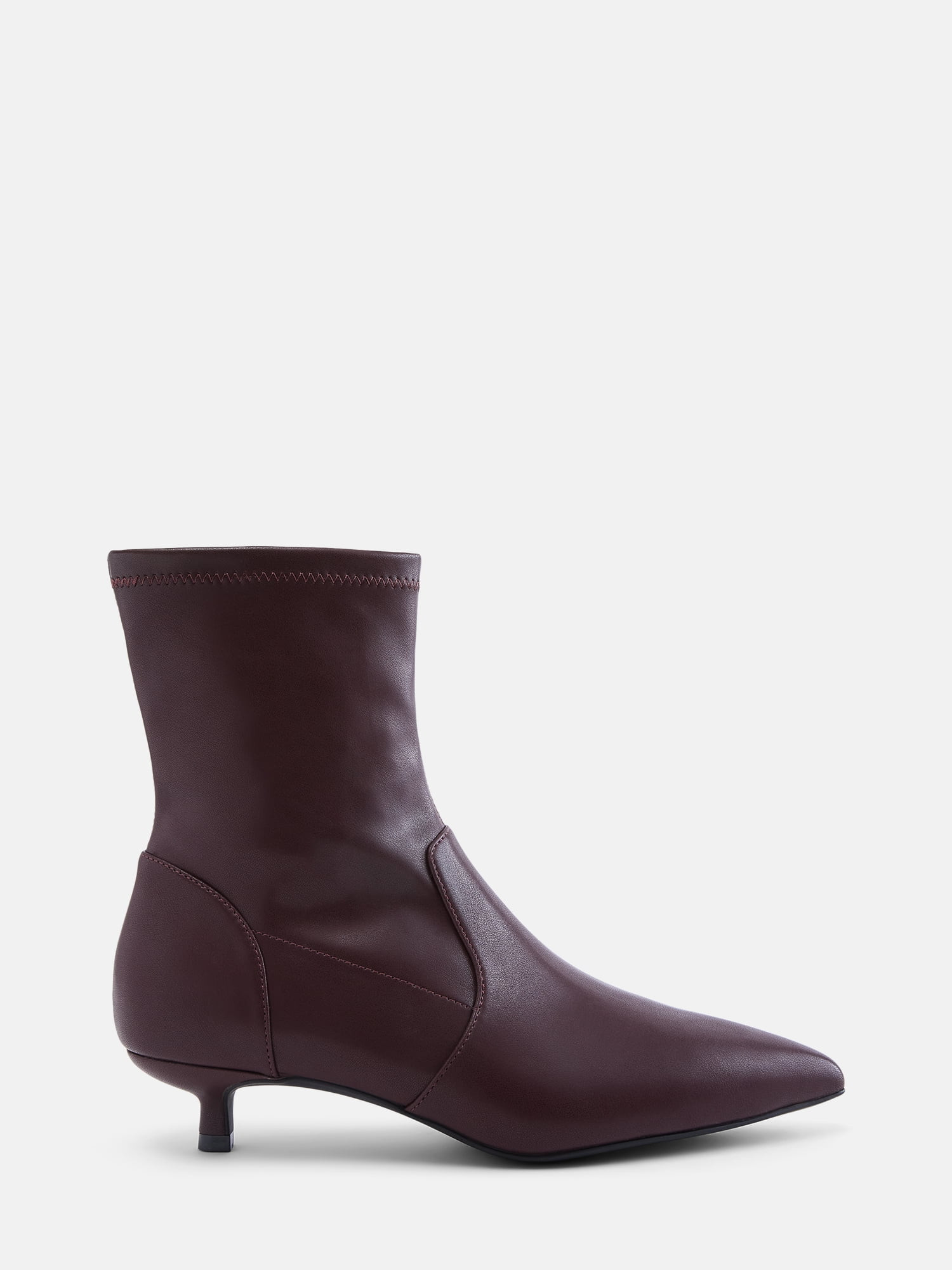 Scenario Women's Stretch Kitten Heel Faux Leather Booties | Walmart (US)