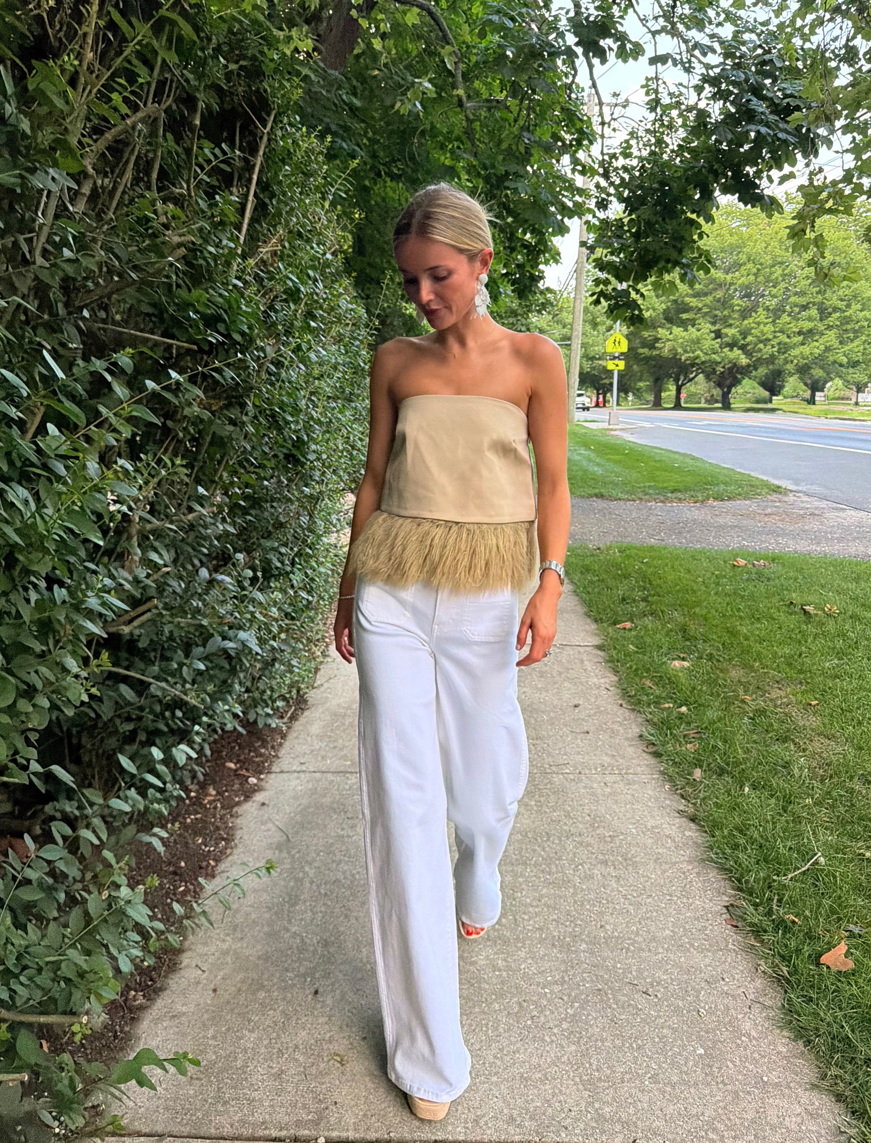 A little texture moment goes a long way. This top completely makes the outfit, and paired with white wide-leg pants it feels so chic for summer dinners, vacation nights, and any dressed-up plans.



neutral summer outfit, statement top, textured top, summer dinner outfit, vacation night outfit, white wide leg pants, chic summer style, elevated casual outfit, resort outfit, feminine outfit idea, dressy summer look, polished evening outfit 

 #LTKgrwm #LTKootd #LTKSeasonal
