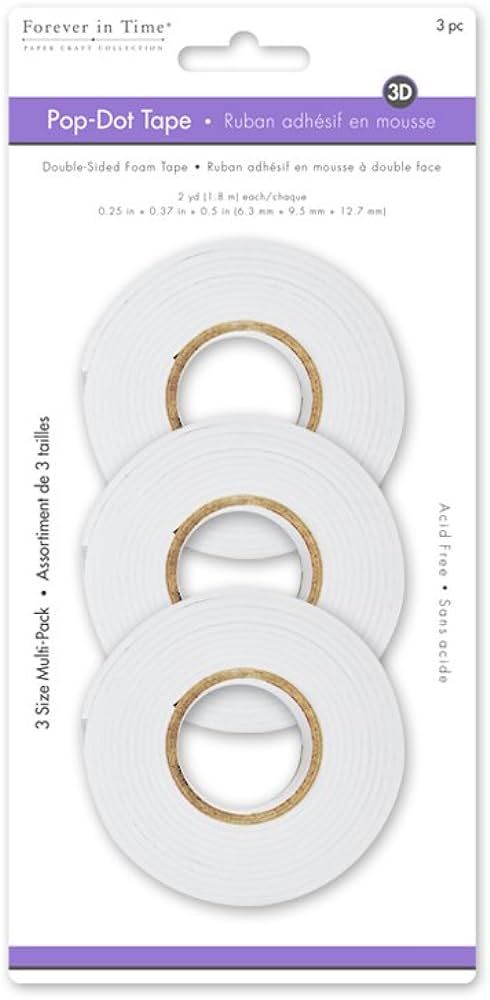 Forever in Time PD506 Dual-Adhesive Foam Tape, 0.25in/0.35in/0.5in | Amazon (US)