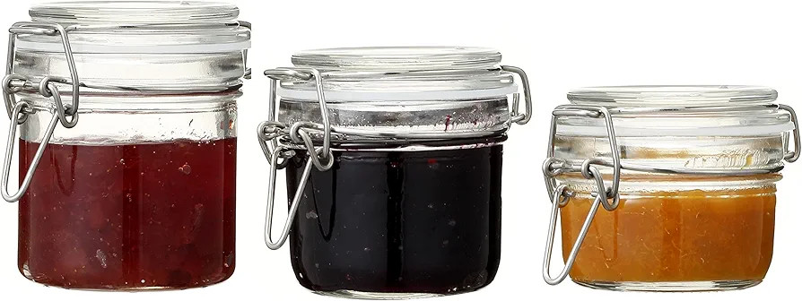 Gala Houseware Airtight Glass Container Set 3 Pc Glass Jars with Stainless Steel Hinged Lids and ... | Amazon (CA)