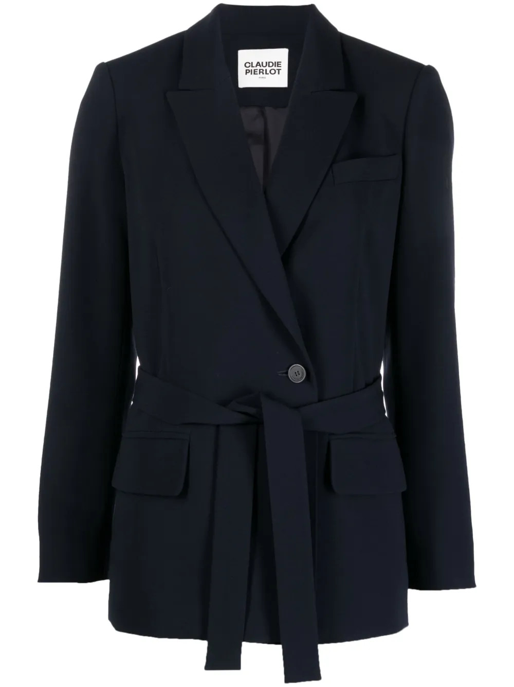 Claudie Pierlot double-breasted Belted Blazer | Blue | FARFETCH UK | Farfetch Global