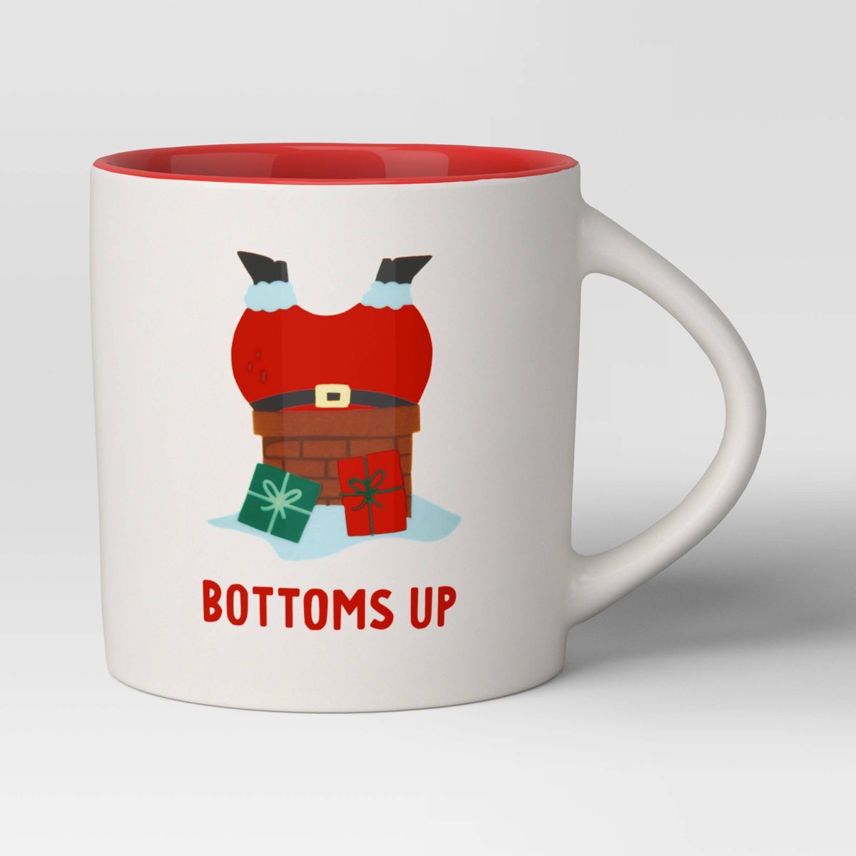 16oz Holiday Stoneware Bottom Up Mug White - Wondershop™ | Target