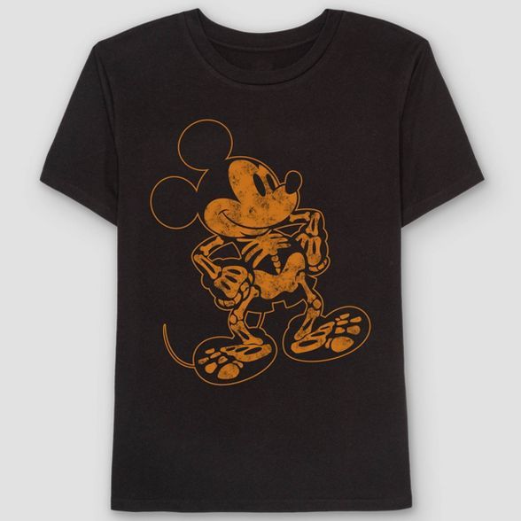 Men&#39;s Disney Mickey Mouse Skeleton Short Sleeve Graphic T-Shirt - Black L | Target