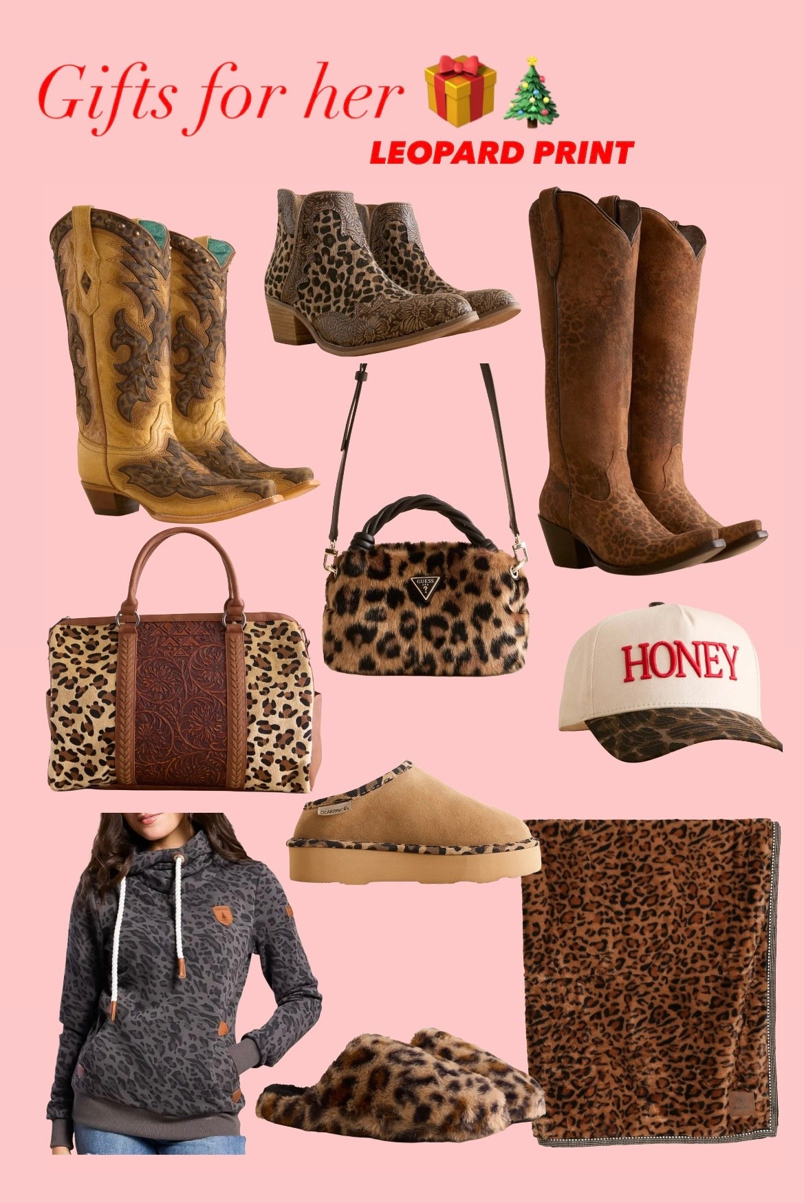 Leopard print gifts for her! I want the leopard brown boots, they are gorgeous 

#LTKHoliday #LTKGiftGuide #LTKShoeCrush